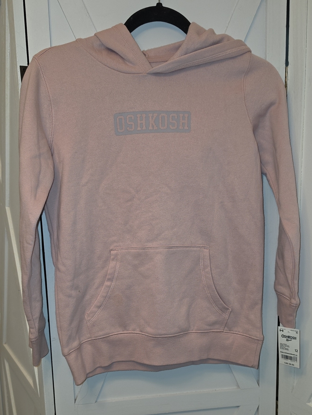 New Boys Unisex OshKosh B'gosh Girls' Light Pink Hooded Sweatshirt